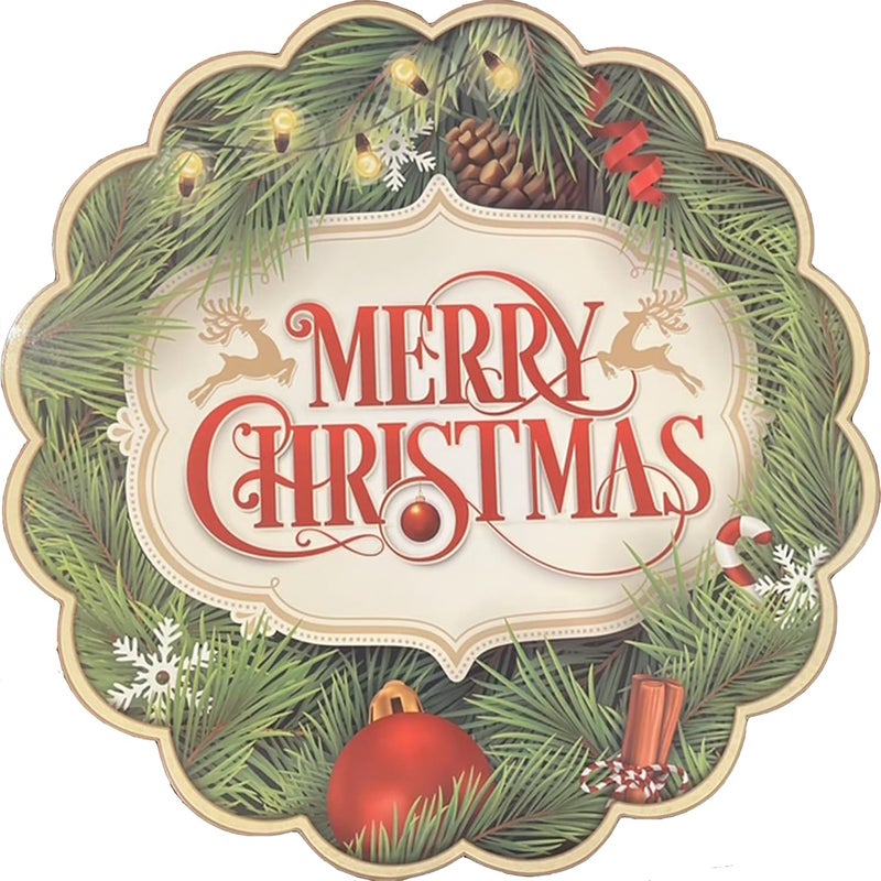 BASHOUT Christmas Paper Placemats, 15 Inch Glossy Paper Holiday Disposable Placemats, Set of 25 pcs Merry Christmas or Family, Friends, School and Corporate Holiday Lunch or Dinner. - Image 1